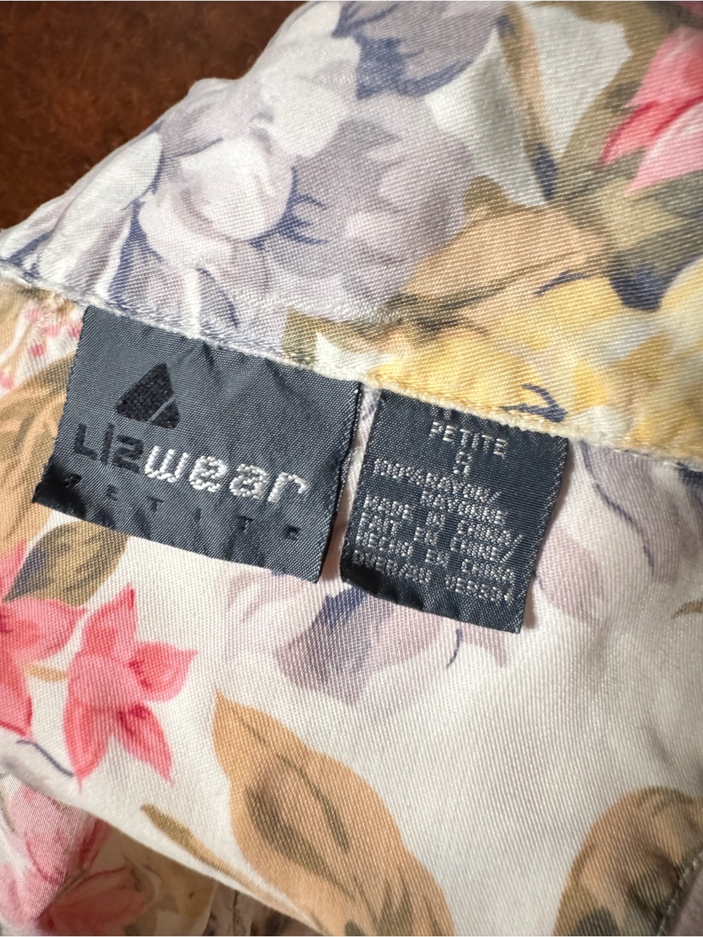 Lizwear Petite Floral Distressed Button Up